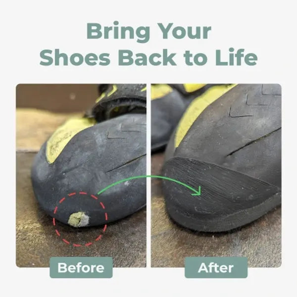 Climbing shoes repair with hole